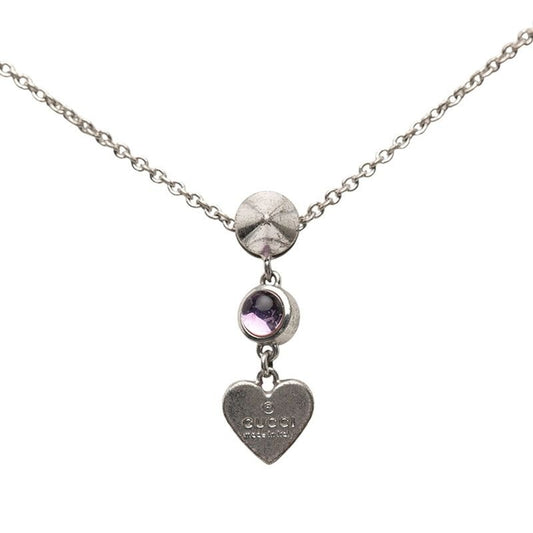Gucci Heart Studs Pendant Necklace SV 925 Silver