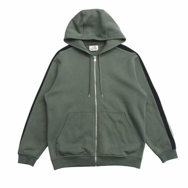 Hermes Run H Hoodie Size L Hood Zip Up Lined