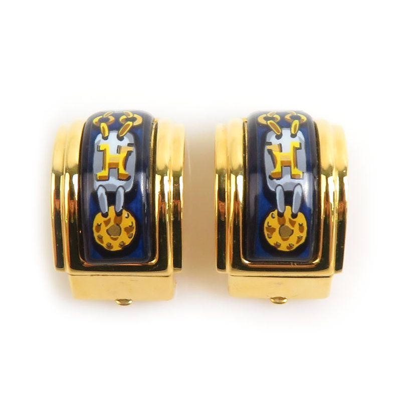 Hermes Earrings Cloisonne Ware