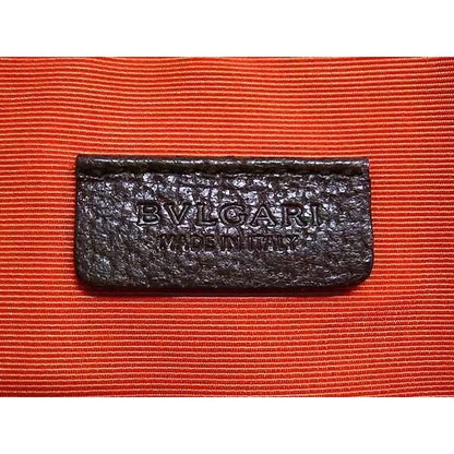 Bvlgari Shoulder Bag Logomania Brown Canvas Leather Silver Hardware — view 2