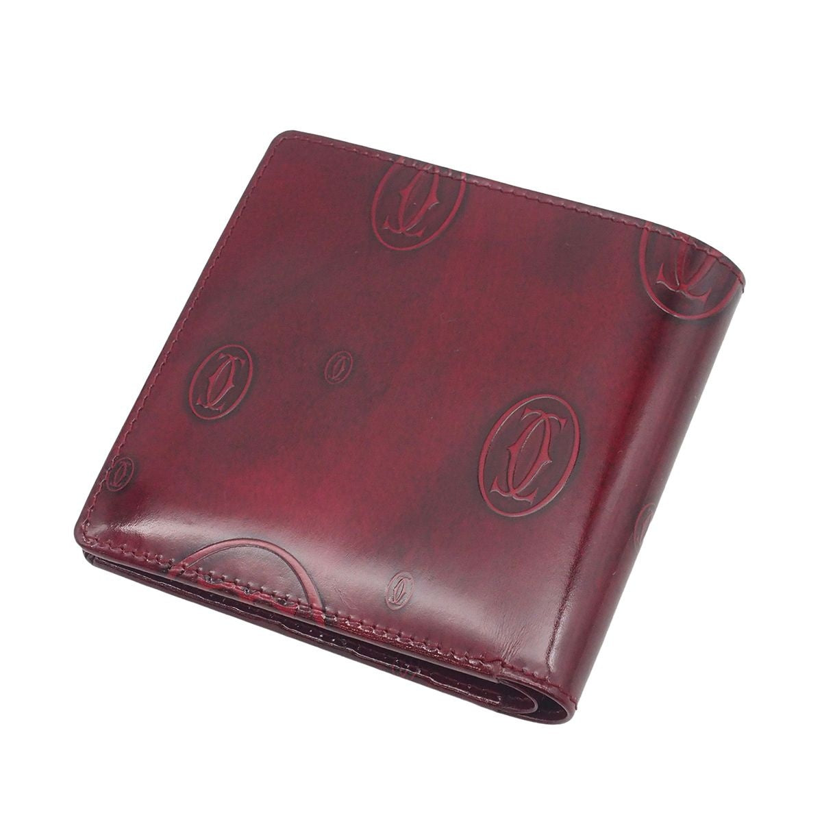 Cartier Compact Wallet Bordeaux Patent Leather Happy Birthday Bifold — view 2
