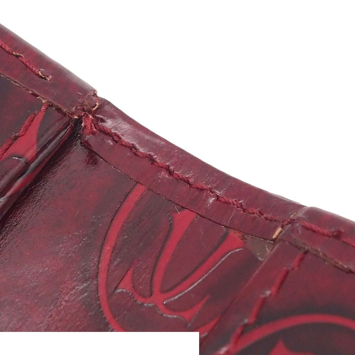 Cartier Compact Wallet Bordeaux Patent Leather Happy Birthday Bifold — view 6