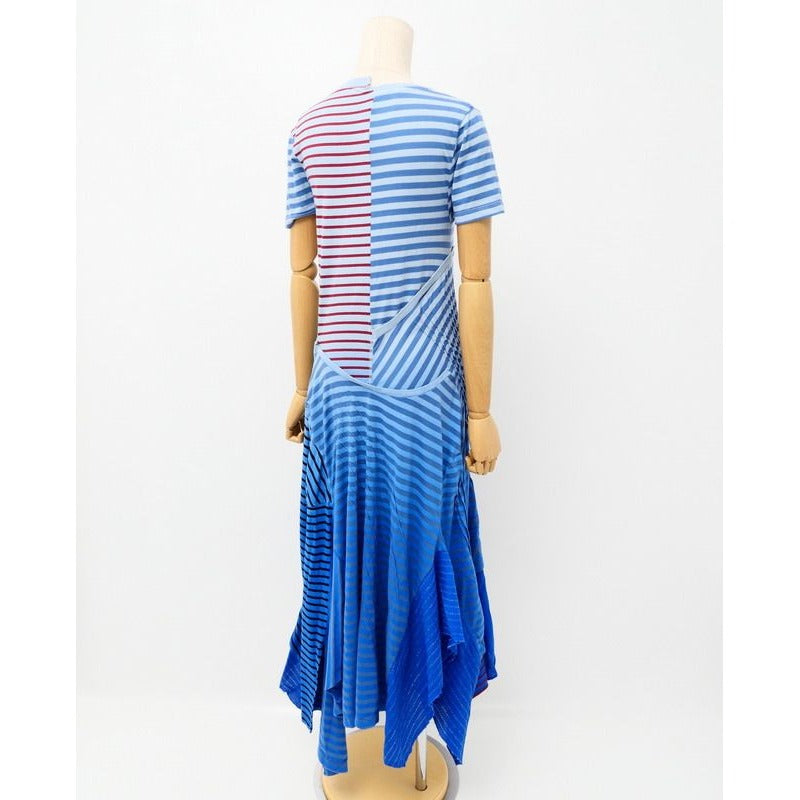 Loewe Dress Size S Asymmetrical Striped Cut and Sewn Gp6096 — view 2