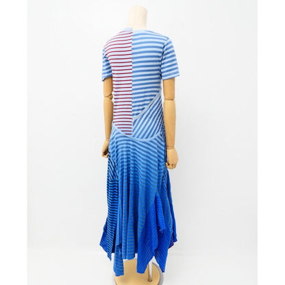 Loewe Dress Size S Asymmetrical Striped Cut and Sewn Gp6096 — view 2