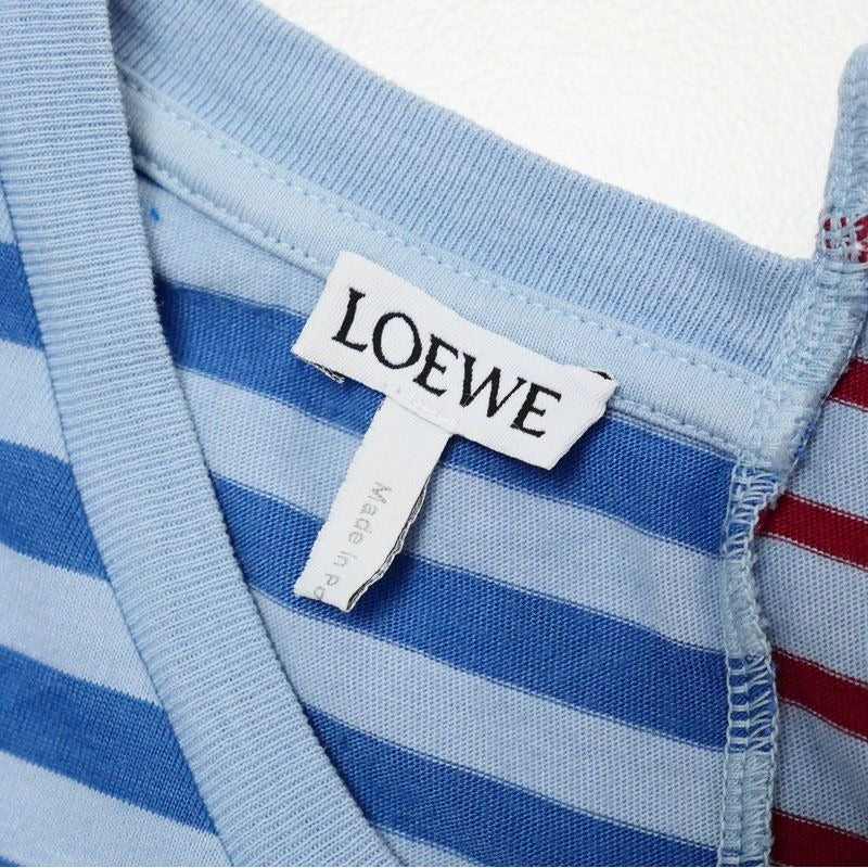 Loewe Dress Size S Asymmetrical Striped Cut and Sewn Gp6096 — view 3