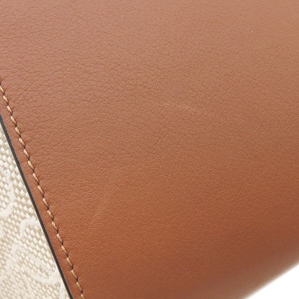 Loewe 2way Bag Hammock Bag Small Leather Jacquard Cotton Ecru and Tan Gold