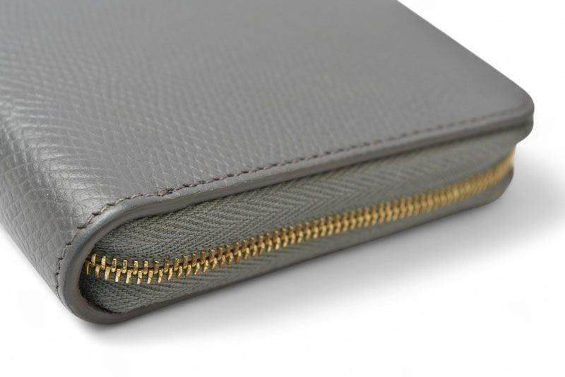 Celine Wallet Celine Long Wallet Large Zipped Calfskin Gray 10b553el.09