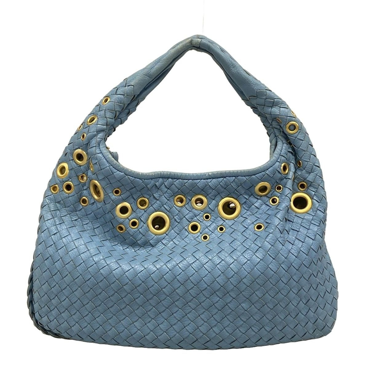Bottega Veneta Handbag Bag Light Blue Eyelet Leather