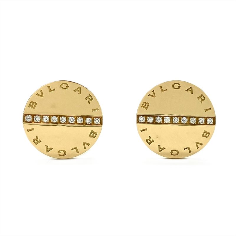 Bulgari Bvlgari Cufflinks Button Cufflinks 18K Yellow Gold 169g Diamond Yellow