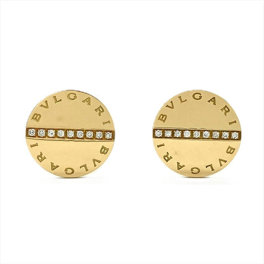 Bulgari Bvlgari Cufflinks Button Cufflinks 18K Yellow Gold 169g Diamond Yellow