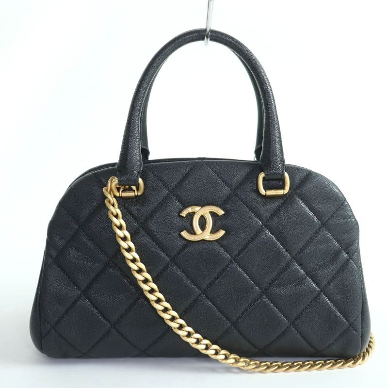 Chanel Chanel As3893 Caviar Leather Quilted 2-Way Bow Sling Bag Handbag Black