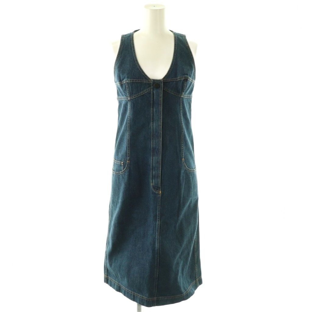 Chanel 99c Denim Dress Sleeveless 36 Blue ES