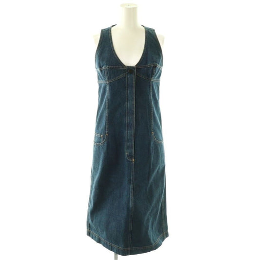 Chanel 99c Denim Dress Sleeveless 36 Blue ES