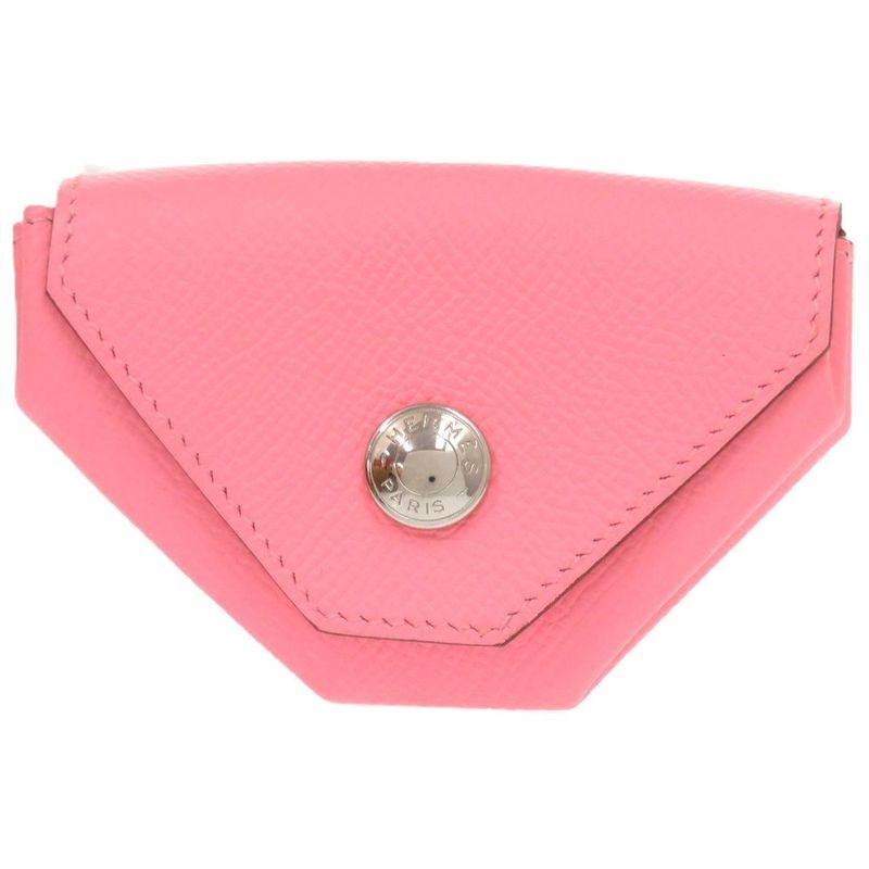 Hermes Le Van Cattle Vaux Epson Rose Confetti Silver Hardware Engraved Coin