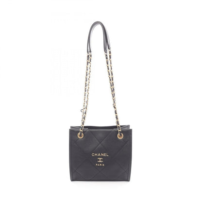 Chanel Tote Quilted Black Leather
