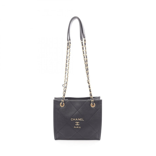 Chanel Tote Quilted Black Leather