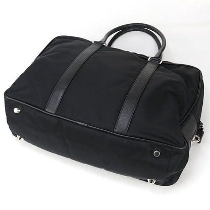 Prada Business Bag Va0702 Briefcase Nylon Saffiano Leather Men's