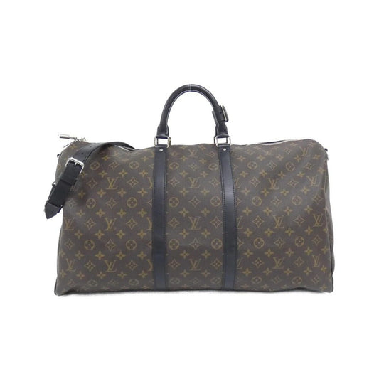 Louis Vuitton Monogram Macassar Keepall Bandouliere 55 cm Boston Bag