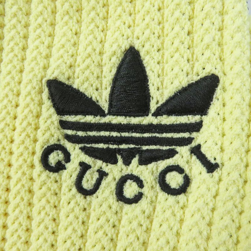 Gucci Adidas 697710 Lined Knitted Long Skirt Yellow Black With Garment Made In