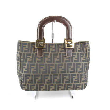 Fendi Zucca Handbag Khaki Canvas