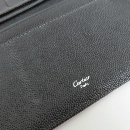 Cartier Santos Bifold Bill Holder Leather Black Men's