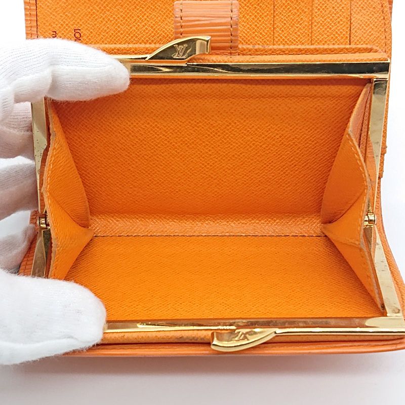 Louis Vuitton Epi Portefeuille Viennois Foldable Wallet Clasp Orange Box