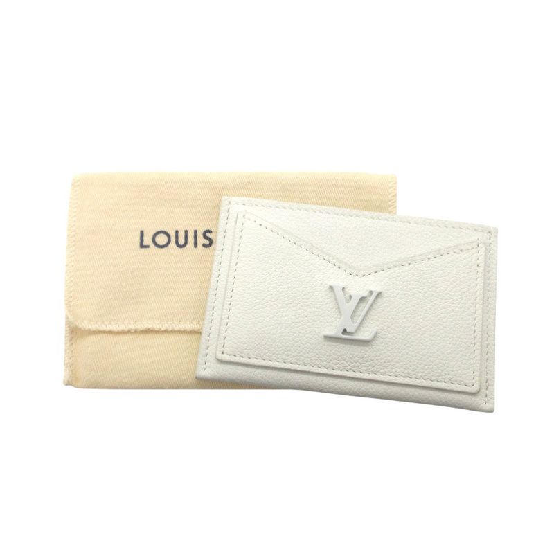 Louis Vuitton Porte Cult Lock Me M68727 Card Case Calf Leather White LV 0371
