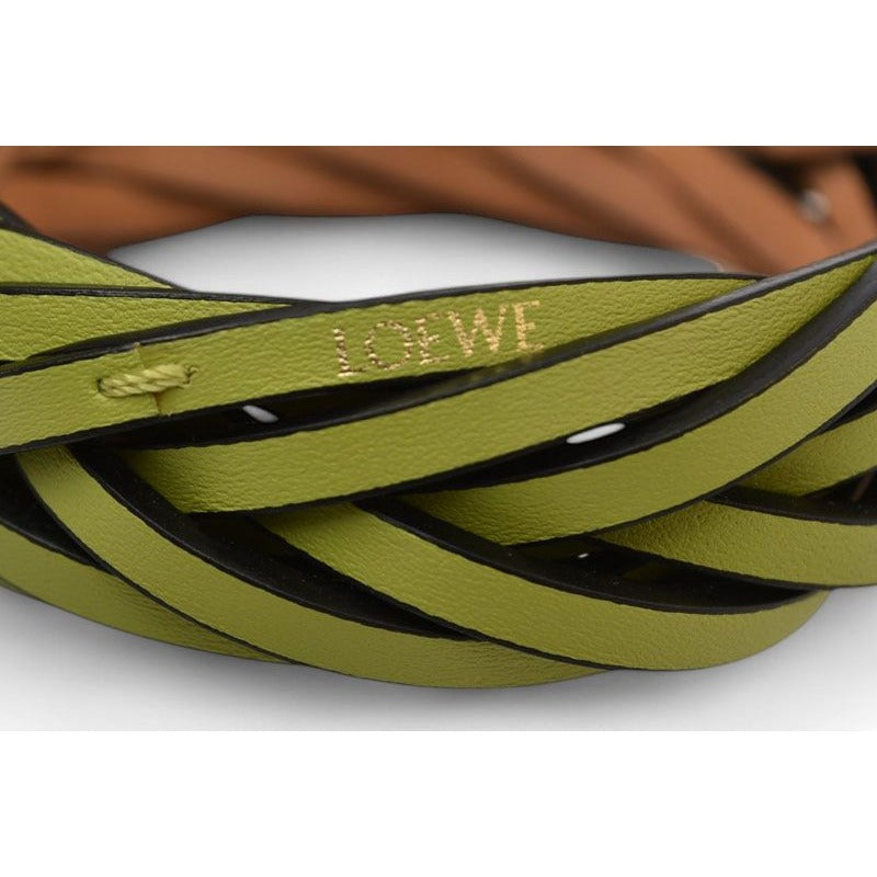 Loewe Bracelet Bangle Braided Classic Calf Green — view 2