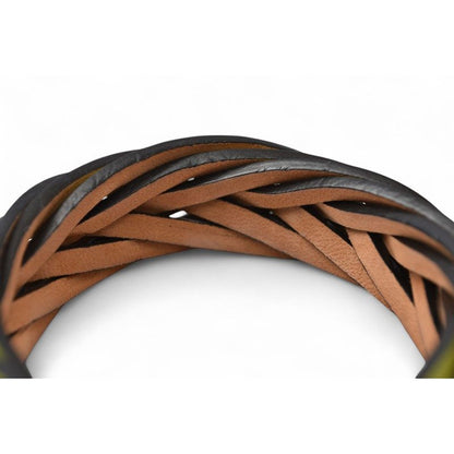 Loewe Bracelet Bangle Braided Classic Calf Green — view 6