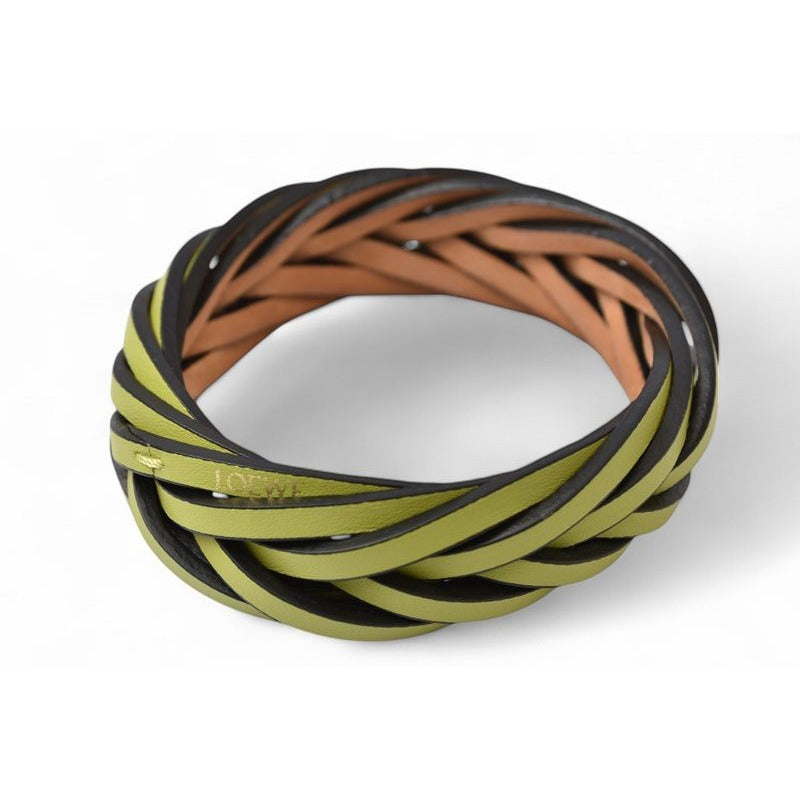 Loewe Bracelet Bangle Braided Classic Calf Green