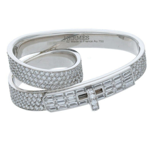 Hermes Kelly Gavroche Double Ring 18 kwg Diamond 52