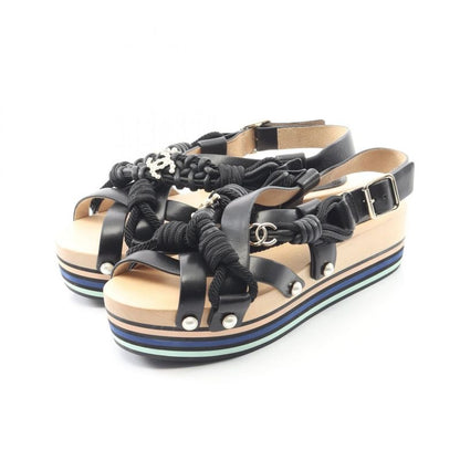 Chanel Sandals Coco Mark Leather