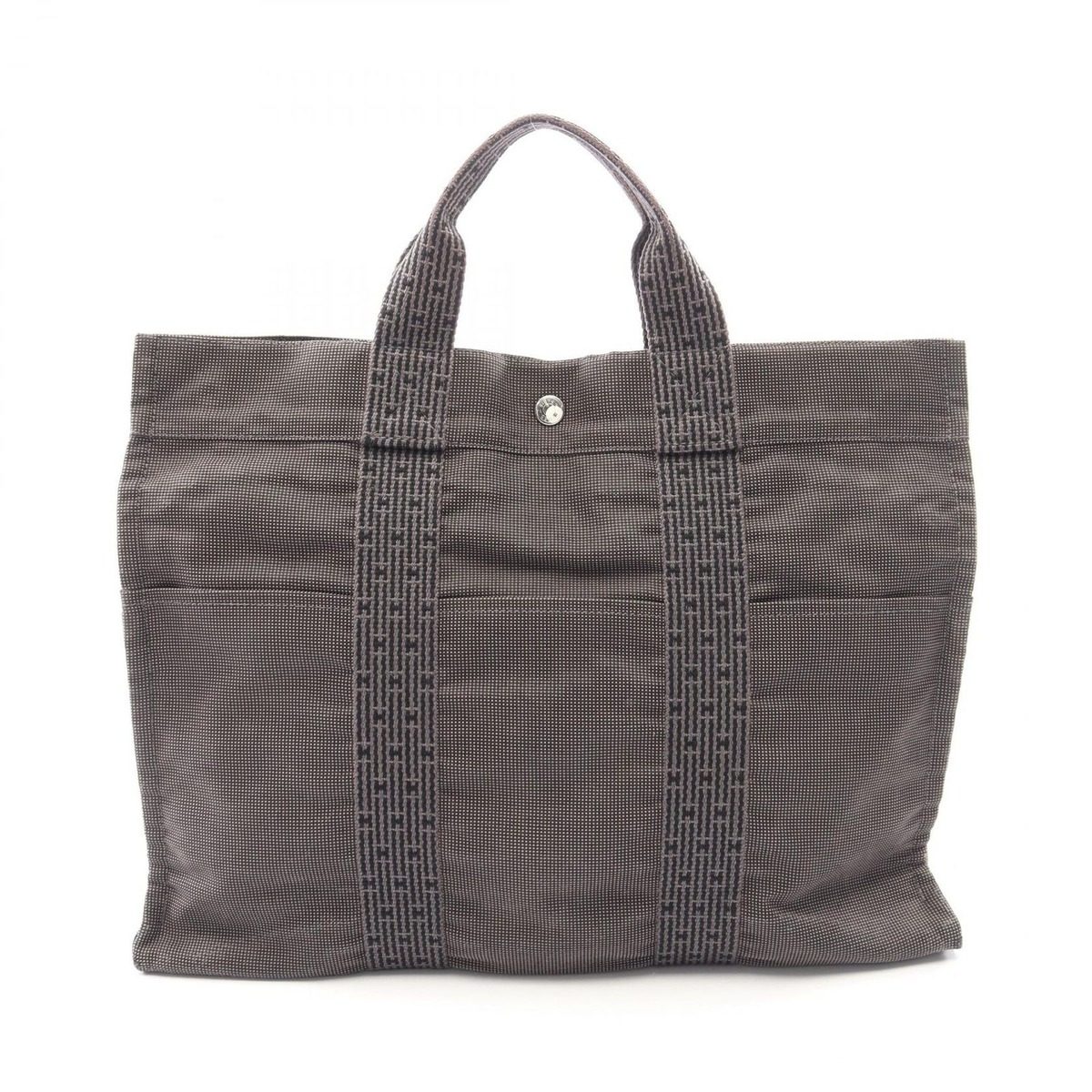 Hermes Tote Her Line MM Gray Canvas