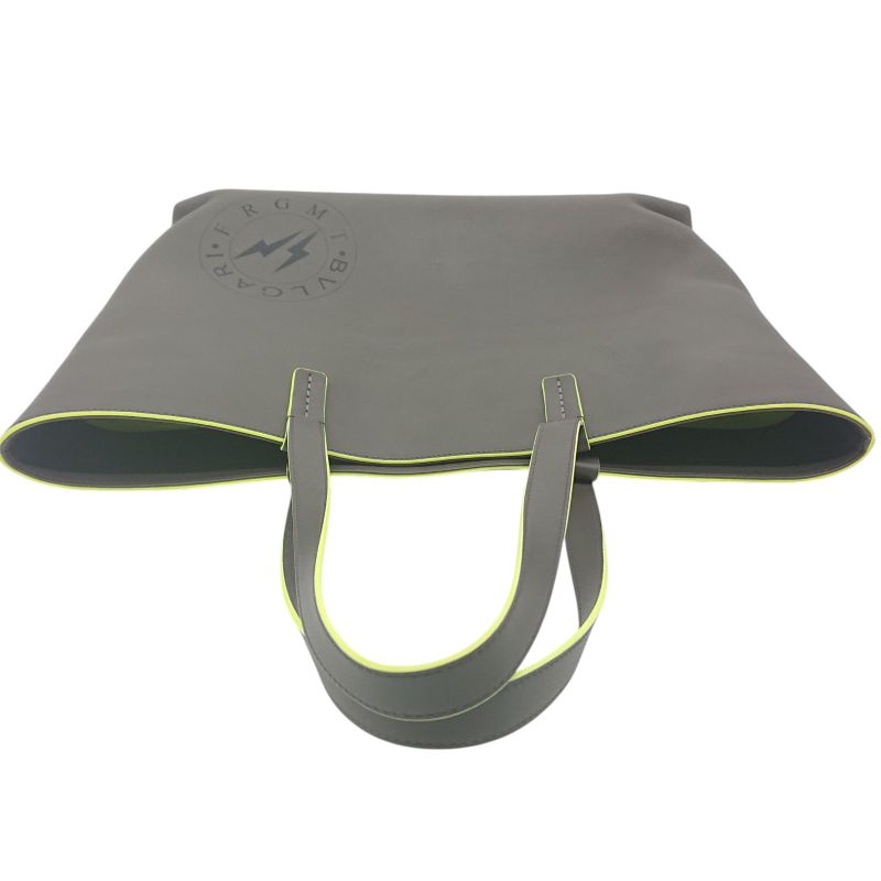 Bulgari X Fragment Collaboration Tote Bag Gray Neon Yellow Storage Bag