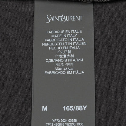 Saint Laurent Paris Top Mini Logo Black Cotton T-Shirt — view 5