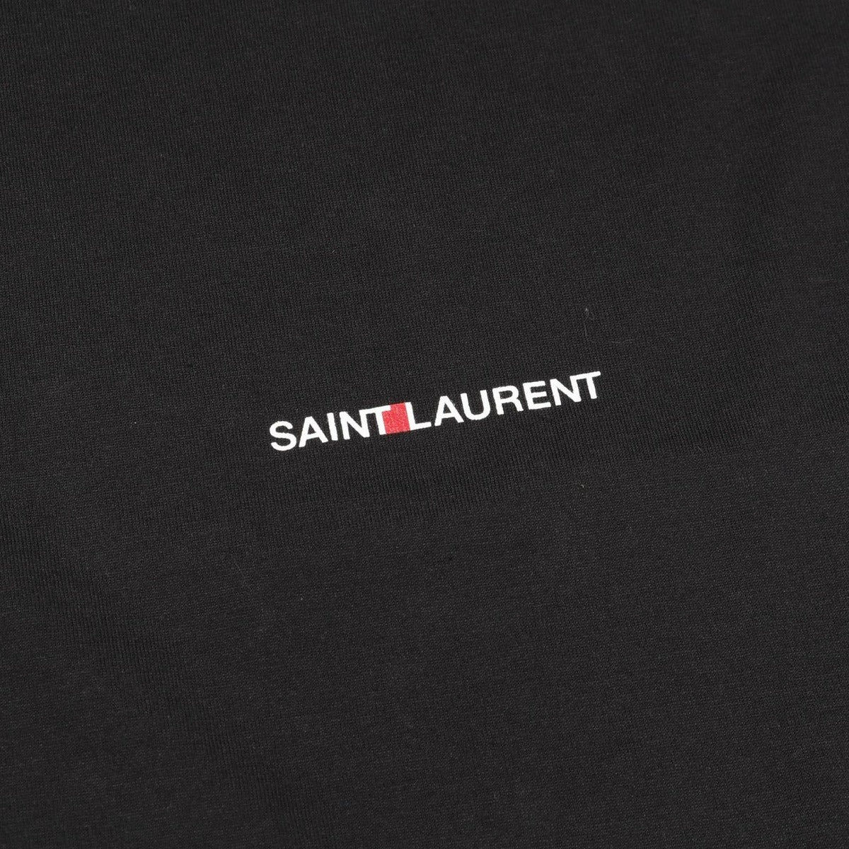 Saint Laurent Paris Top Mini Logo Black Cotton T-Shirt — view 6