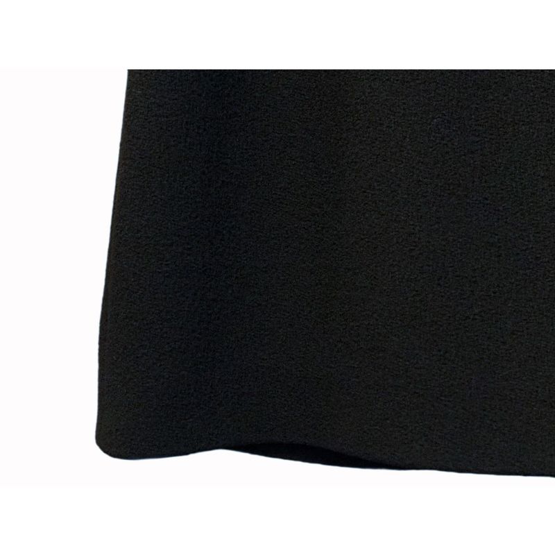 Gucci Wool Dress Short Sleeves Round Neck Slit Black Gold Tone GG Button #40