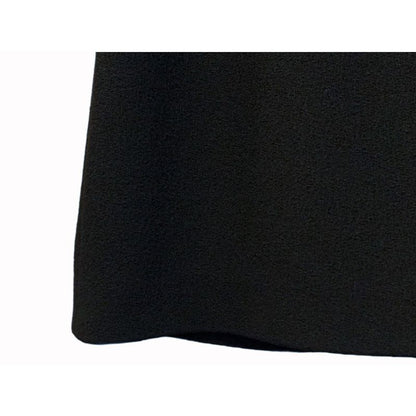 Gucci Wool Dress Short Sleeves Round Neck Slit Black Gold Tone GG Button #40