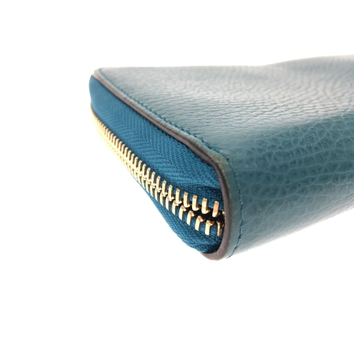 Gucci Outlet Round Zip Long Wallet Interlocking G 449347 Blue Green