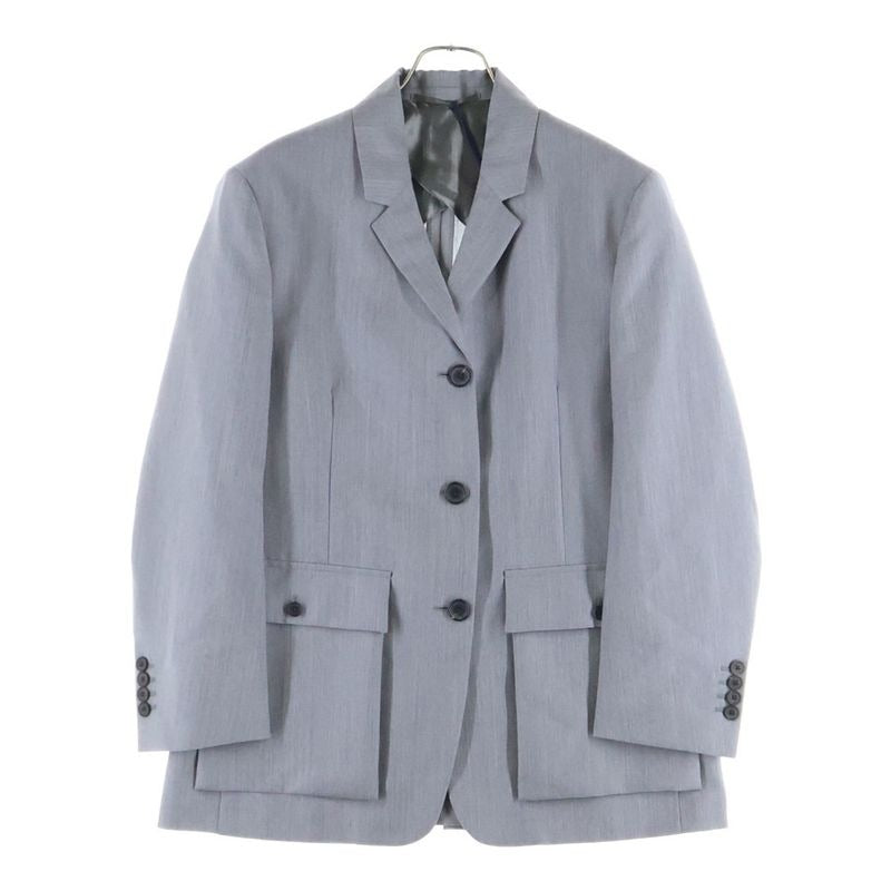 Prada Gray Mohair Blend Blazer Kid Single Breasted Jacket P544 oh