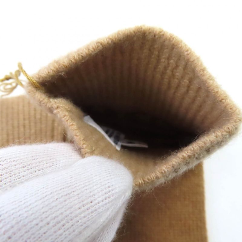 Hermes Haven Cashmere Chateigne Biscuit Chaine D'ancre Knitted Gloves M With