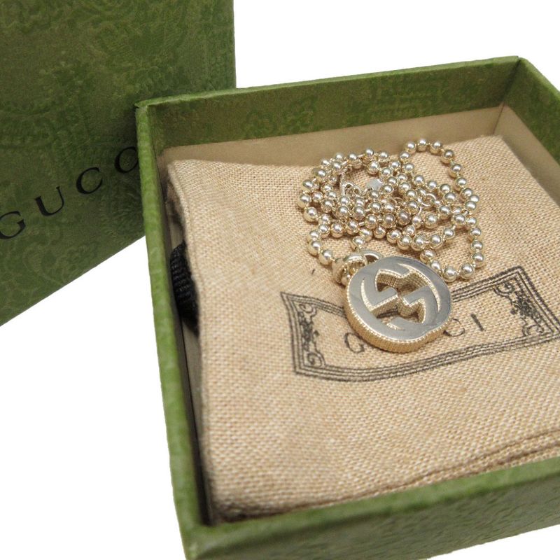 Gucci Interlocking G Ball Chain Silver 925 Silver Necklace 0495 Gucci