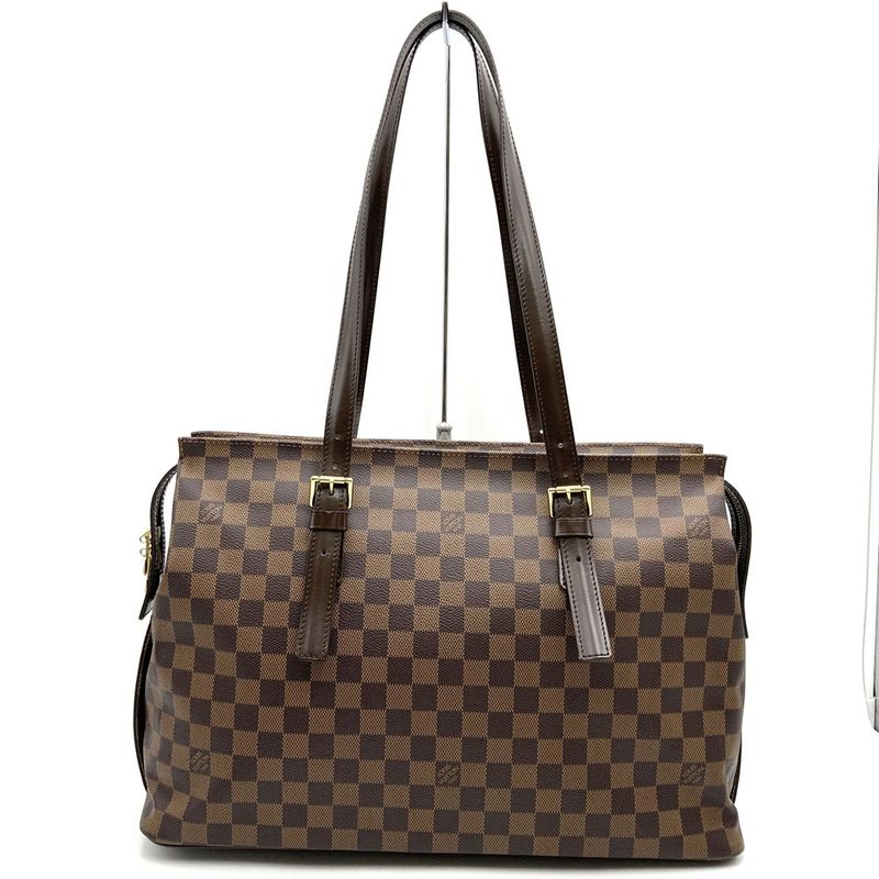 Louis Vuitton N51119 Chelsea Shoulder Bag Tote Bag Damier Canvas Ebène Women