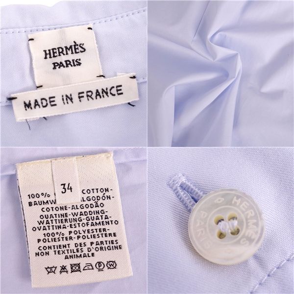 Hermes Shirt Blouse Long Sleeves Long Sleeves Cotton