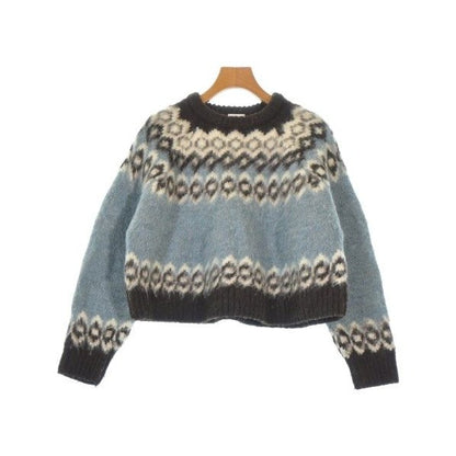 Celine Knit Sweater Wool White Blue Brown