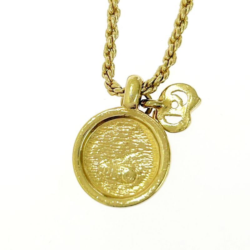 Christian Dior GP Rhinestone CD Logo Necklace Gold 408924 Necklace