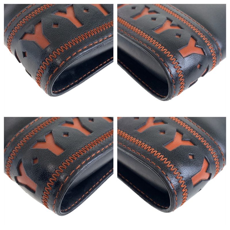 YVES Saint Laurent Yves Saint Laurent Vintage YSL Y Cutout Black Orange Gold