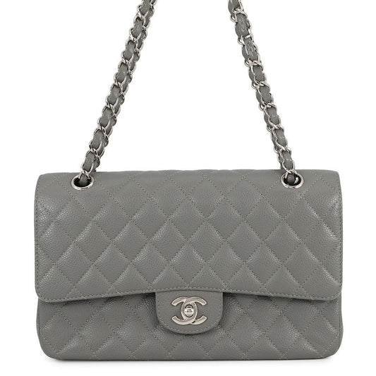 Chanel Chain Shoulder Bag Quilted 25 CC Logo Double Caviar Leather