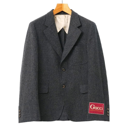 Gucci Tailored Jacket Blue Leather Single