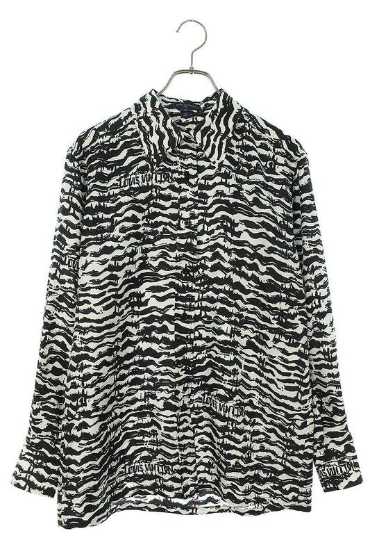 Louis Vuitton 24SS Rw241w AEK Fpbl42 Ink Taiga Silk Long Sleeve Shirt Women 38